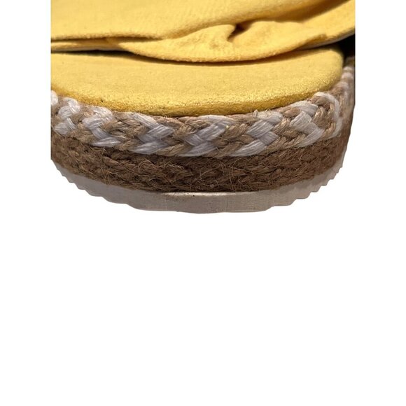 Yellow Bow Knot Slip-On Espadrille Platform Sandals Slippers Women's US 11/ EU 4 - Picture 9 of 11